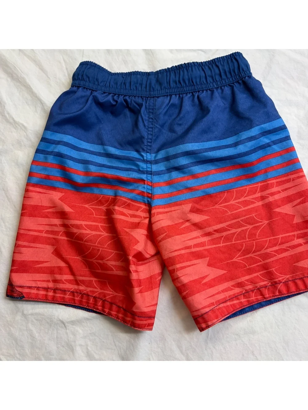 Marvel Spider-Man Boys 5T Swim Trunks Board Shorts Red Blue Drawstring
